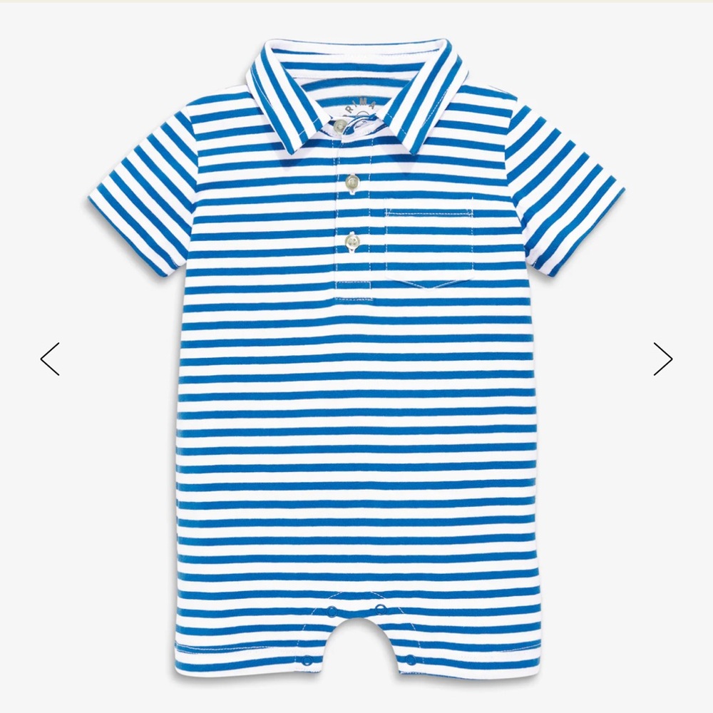Primary | Baby polo shortie in mini stripe